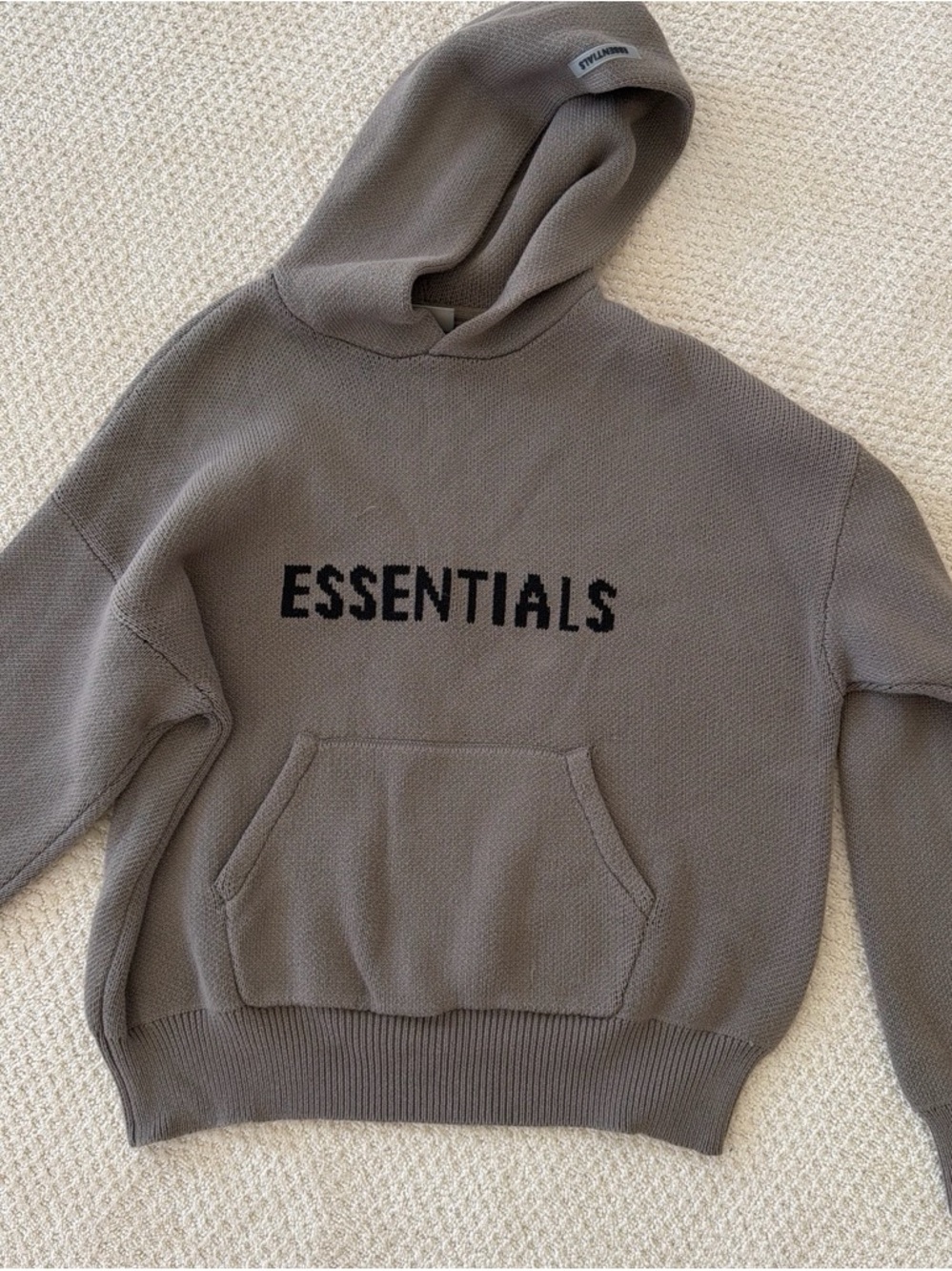 Essentials Taupe Knit Hoodie